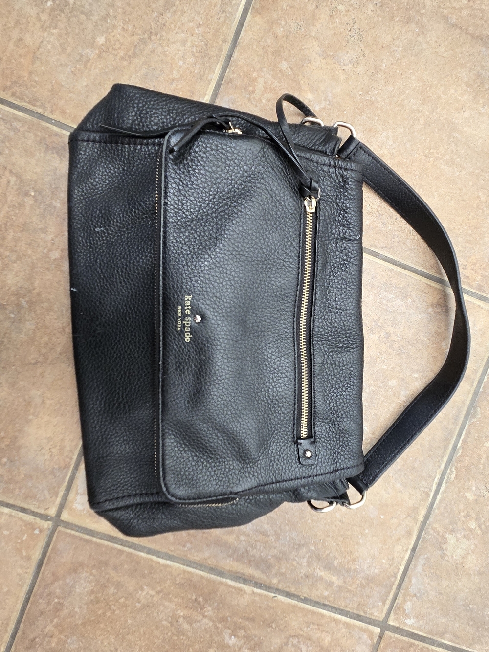 Kate Spade Black Pebbled Leather Crossbody Bag